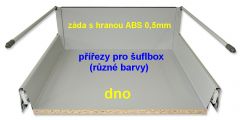 přířezy pro šuflbox dno + záda vysoká z LTD 16mm do šířky 900mm (různé barvy)