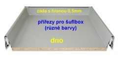 přířezy pro šuflbox dno + záda nízká z LTD 16mm do šířky 900mm (různé barvy)