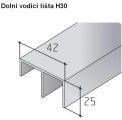 spodní hliníková dvojitá lišta S30 (různé délky)