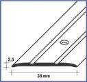 přechodový profil- koberec-38mm na vruty - stříbrný elox (různé délky)